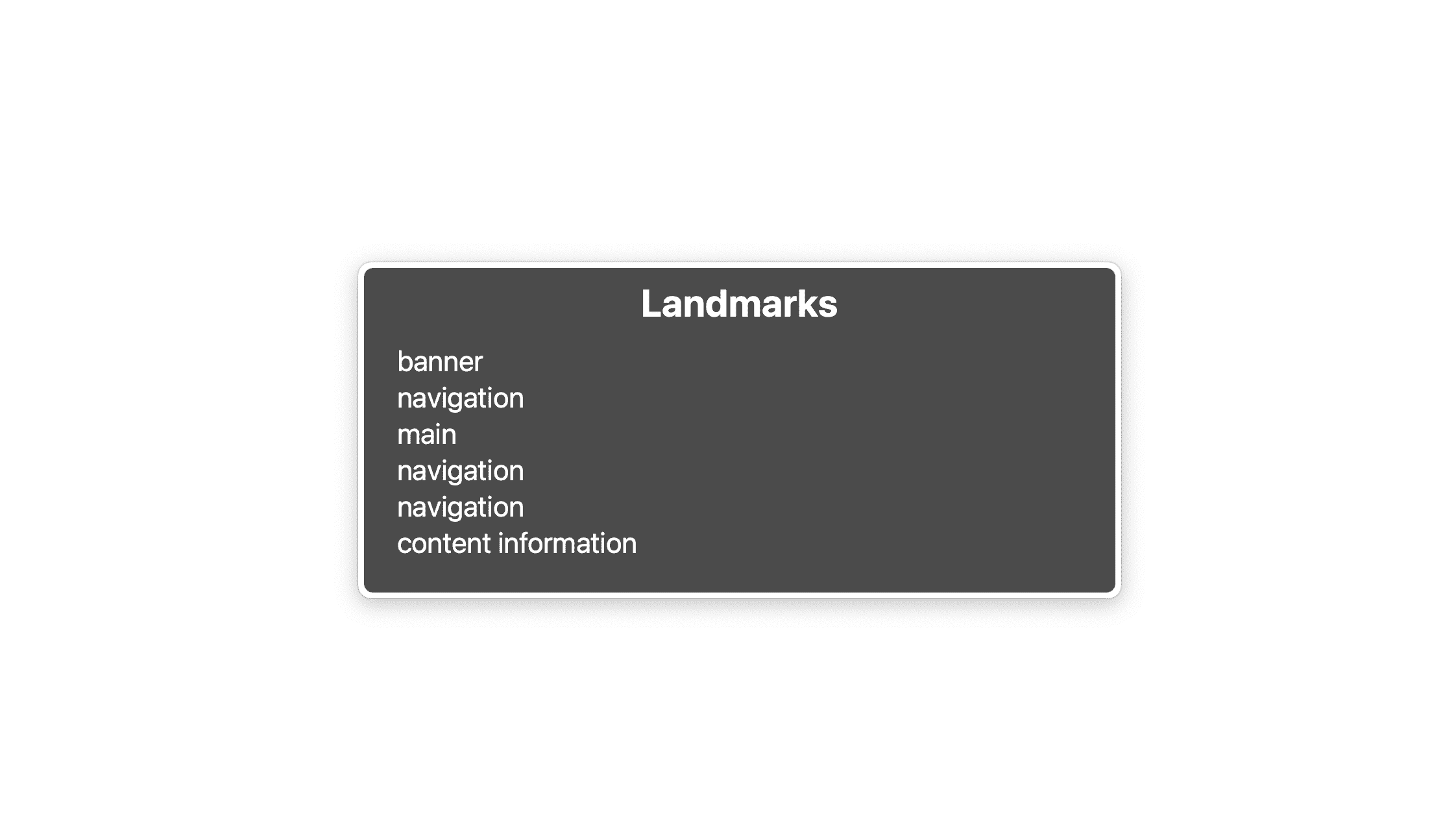 Image montrant trois repères indiquant tous "navigation".